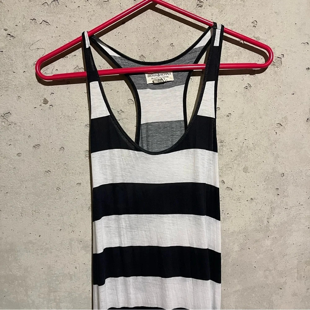Denim & Supply Ralph Lauren Women's Maxi Dress Small Sleeveless Black & White - Picture 3 of 9